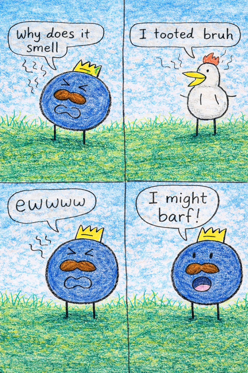 Mr Blueberry Book 1 page 3 artwork.