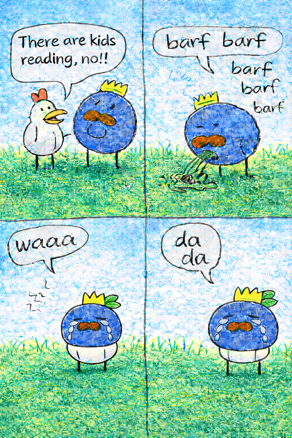 Mr Blueberry Book 1 page 4 artwork.