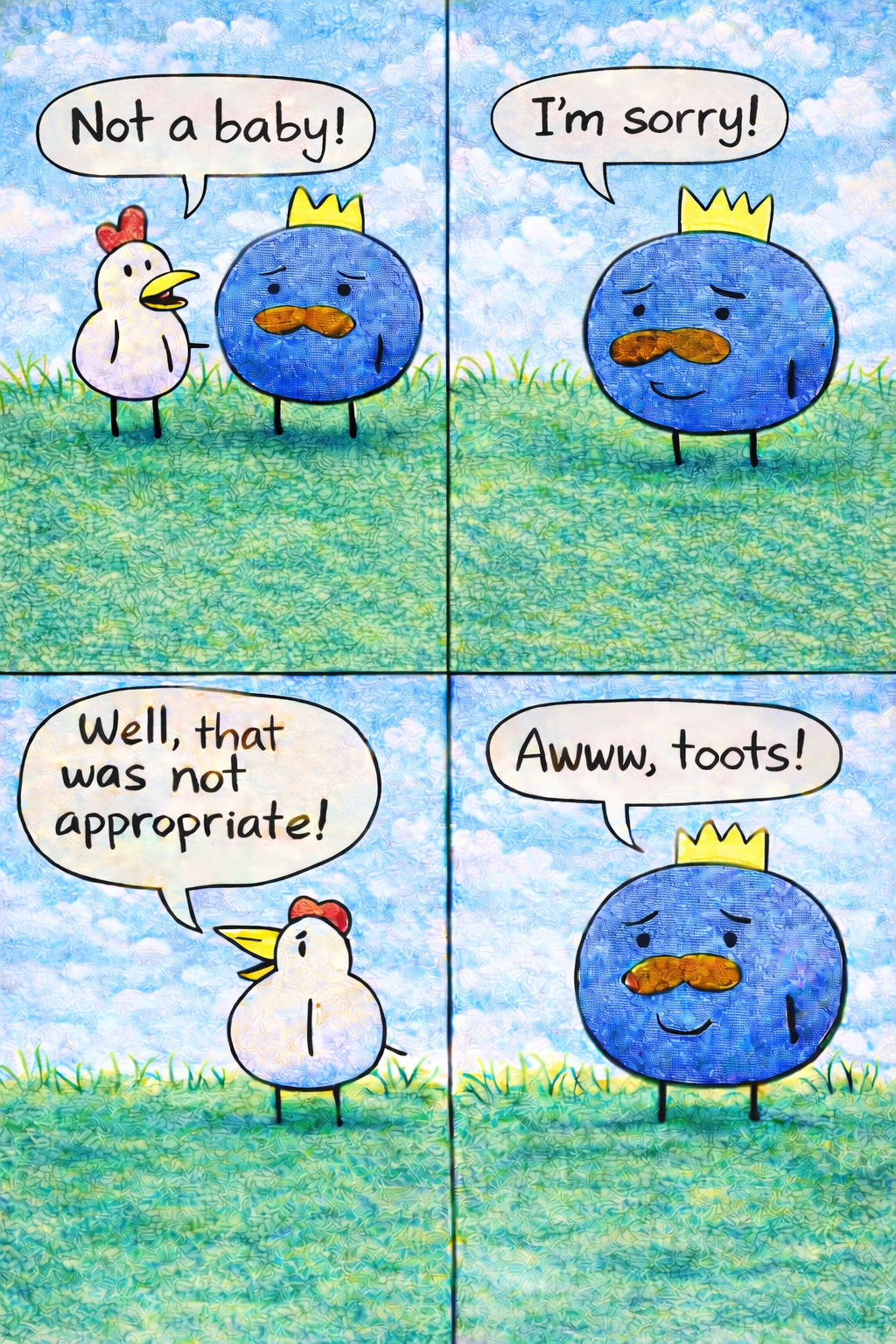 Mr Blueberry Book 1 page 5 artwork.