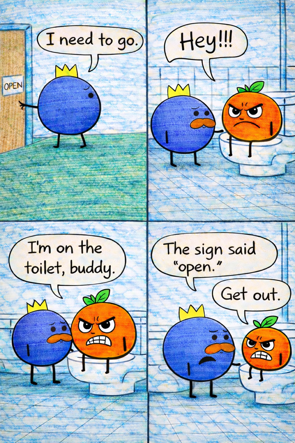 Mr Blueberry Book 1 page 6 artwork.